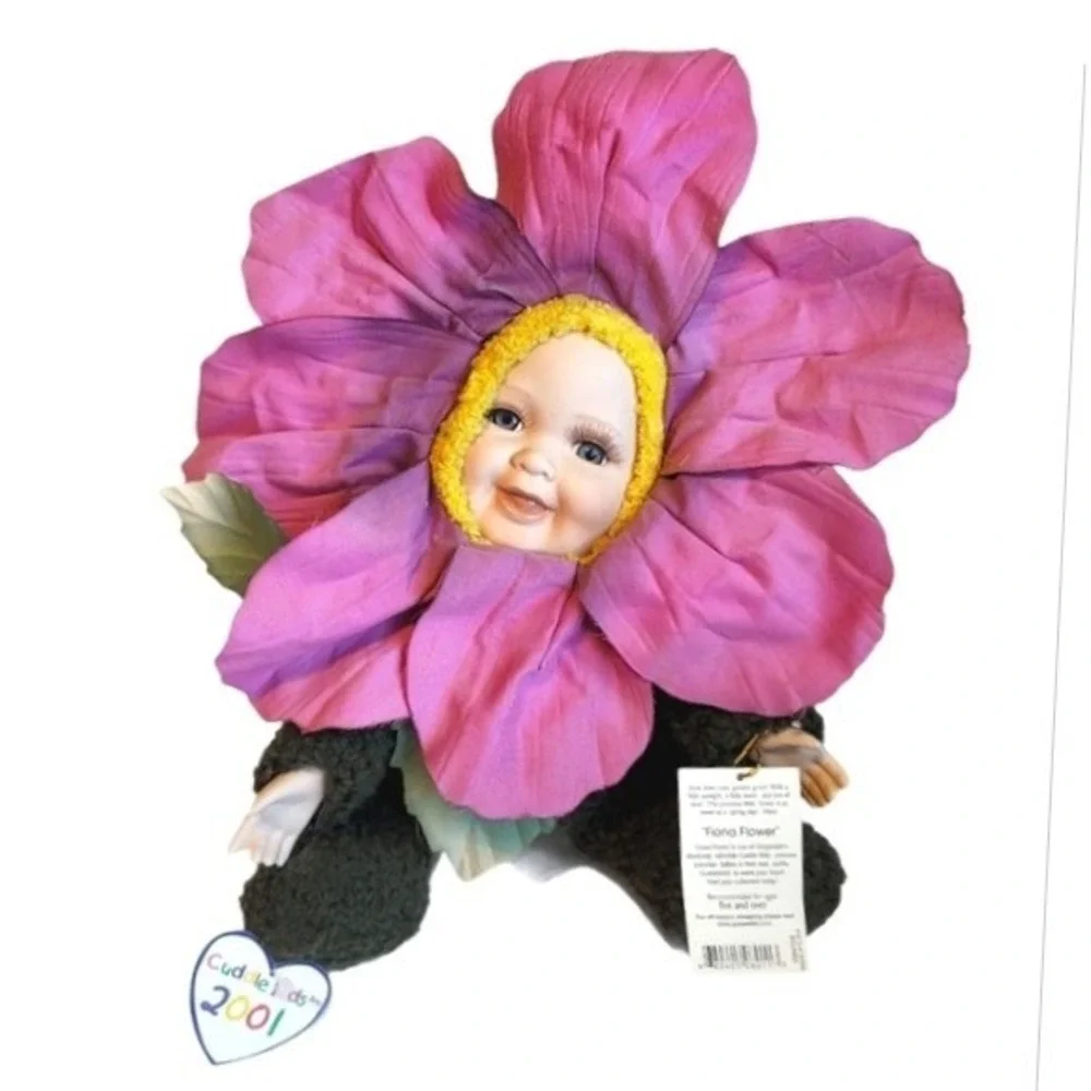 Cuddles 2001 Fiona Flower Baby Doll Figurine Porcelain Face Purple‎ Costume 12
